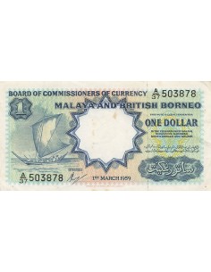 Malaya et Bornéo 1 Dollar - 1959 - P.8 1 dollar 1959