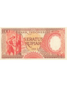Indonésie 100 Rupiah - 1958 - Remplacement - P.59 100 rupiah 1958