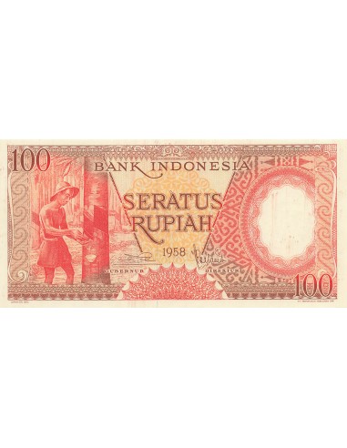 Indonésie 100 Rupiah - 1958 - Remplacement - P.59 100 rupiah 1958