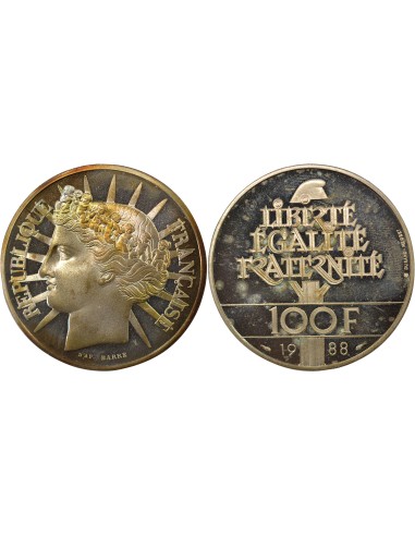 Fraternité 100 francs Argent 1988 Pessac