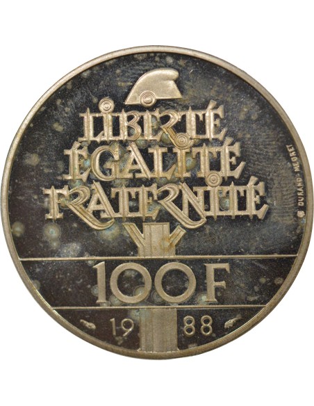 Fraternité 100 francs Argent 1988 Pessac