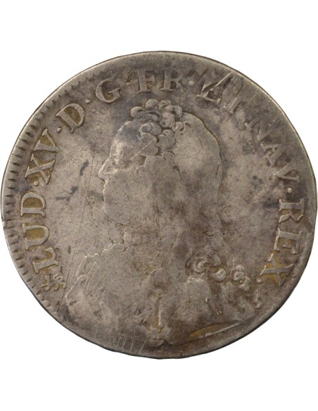 Louis XV au Buste Habillé 1 ecu Argent 1726 T Nantes