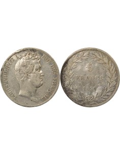 Louis-Philippe Ier Tr. en Creux 5 francs Argent 1831 T Nantes