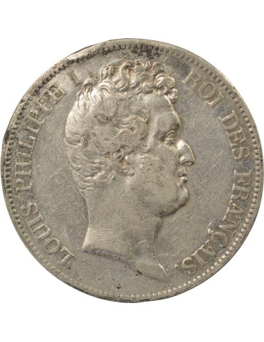 Louis-Philippe Ier Tr. en Creux 5 francs Argent 1831 T Nantes