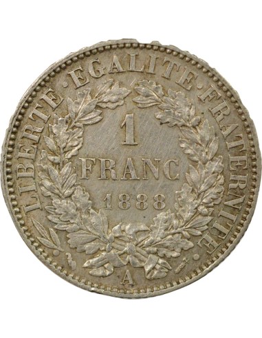 IIIe République 1 franc Argent 1888 A - Paris