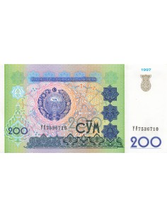 Ouzbékistan 200 Som - 1997 - Remplacement - P.80 200 som 1997