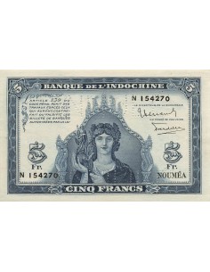 Nle Calédonie 5 Francs - ND (1944) - Annulé - P.48 5 francs 1944