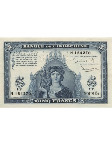 Nle Calédonie 5 Francs - ND (1944) - Annulé - P.48 5 francs 1944