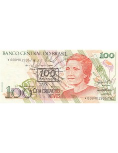 Brésil 100 Cruzeiros - ND (1990) - Remplacement - P.224 100 cruzeiros 1990