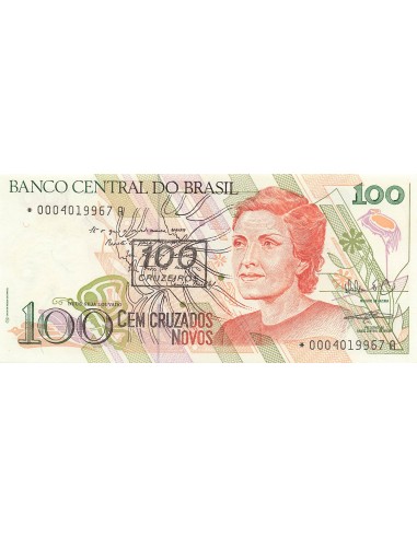 Brésil 100 Cruzeiros - ND (1990) - Remplacement - P.224 100 cruzeiros 1990