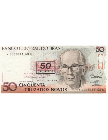 Brésil 50 Cruzeiros - ND (1990) - Remplacement - P.223 50 cruzeiros 1990