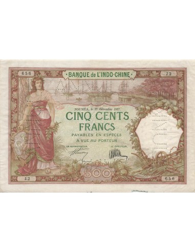 Nle Calédonie 500 Francs - 27-12-1927 - Annulé - P.38 500 francs 1927