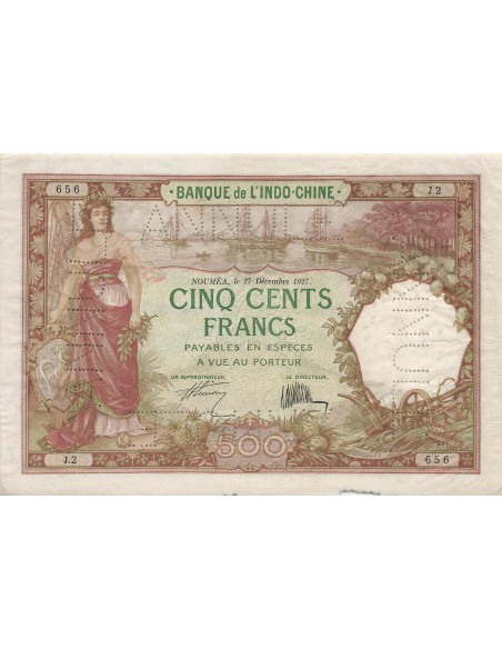 Nle Calédonie 500 Francs - 27-12-1927 - Annulé - P.38 500 francs 1927