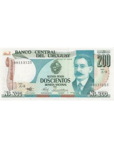 Uruguay 200 Nuevos Pesos - 1986 - Remplacement - P.66 200 nuevos pesos 1986