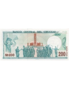 Uruguay 200 Nuevos Pesos - 1986 - Remplacement - P.66 200 nuevos pesos 1986 2
