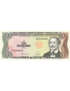 République dominicaine 1 Peso Oro - 1988 - Remplacement - P.126 1 peso oro 1988