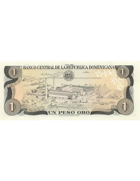 République dominicaine 1 Peso Oro - 1988 - Remplacement - P.126 1 peso oro 1988