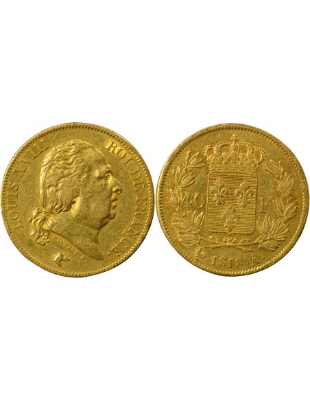 Louis XVIII Louis XVIII - 40 Francs Or - 1818 A Paris 40 francs Or 1818 A - Paris