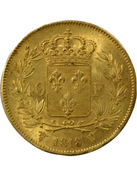 Louis XVIII Louis XVIII - 40 Francs Or - 1818 W Lille 40 francs Or 1818 W Lille