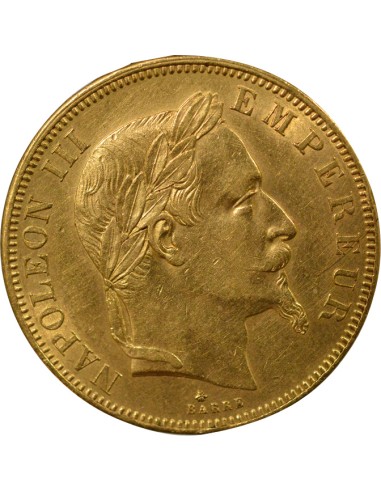 Tête Laurée - 1865 A Paris 50 francs Or 1864 A - Paris