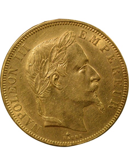 Tête Laurée - 1865 A Paris 50 francs Or 1864 A - Paris
