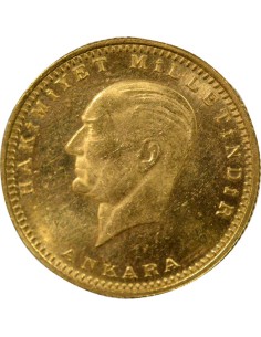 Turquie 100 Kurus Or - 1923/34 (1957) - Tam Cumhuriyet Altini 100 kurush Or 1957 Ankara 2