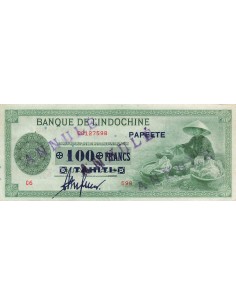 Tahiti 100 Francs - ND (1943) - Annulé - P.17 100 francs 1943