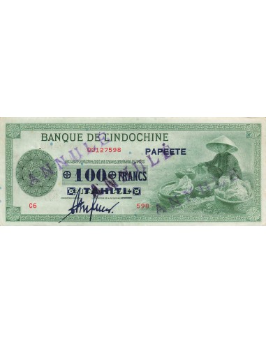 Tahiti 100 Francs - ND (1943) - Annulé - P.17 100 francs 1943