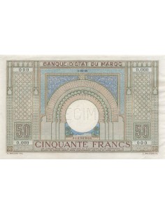 Maroc 50 Francs - ND (1936) - Specimen - P.21 50 francs 1936