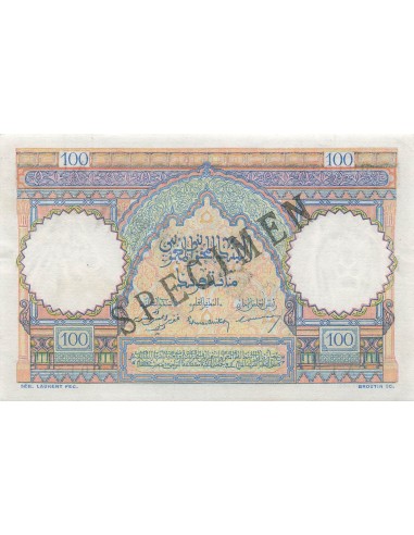 Maroc 100 Francs - 10-11-1948 - Specimen - P.45 100 francs 1948