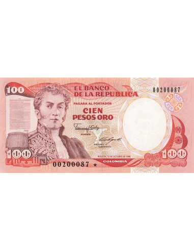 Colombie 100 Pesos Oro - 1986 - Remplacement - P.426 100 pesos oro 1986
