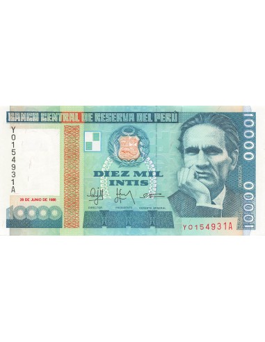 Pérou 10000 Intis - 1988 - Remplacement - P.140 10000 intis 1988