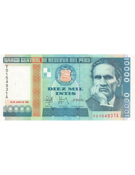 Pérou 10000 Intis - 1988 - Remplacement - P.140 10000 intis 1988