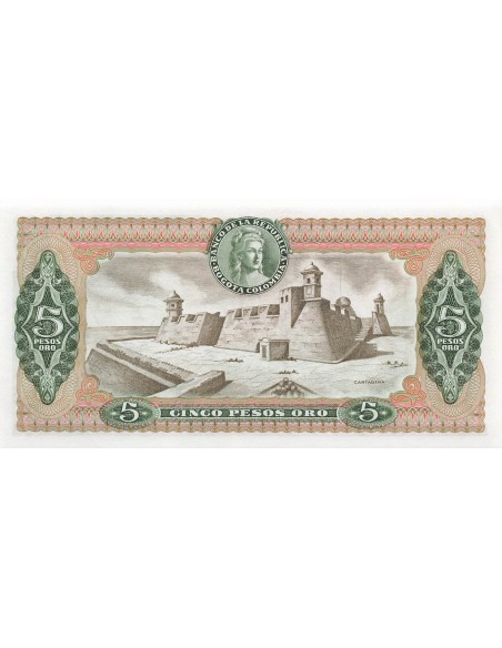 Colombie 5 Pesos Oro - 1979 - Remplacement - P.406 5 pesos oro 1979