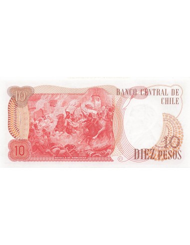 Chili 10 Pesos - 1976 - Remplacement - P.150b 10 pesos 1976