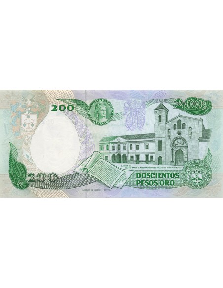 Colombie 200 Pesos Oro - 1985 - Remplacement - P.429 200 pesos oro 1985
