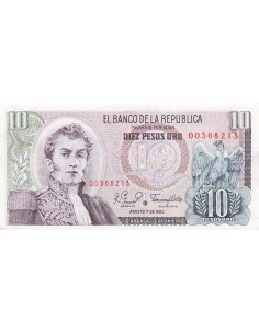 Colombie 10 Pesos Oro - 1980 - Remplacement - P.407 10 pesos oro 1980