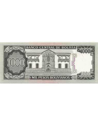 Bolivie 1000 Pesos Bolivianos - 1982 - Remplacement - P.167 1000 pesos bolivianos 1982