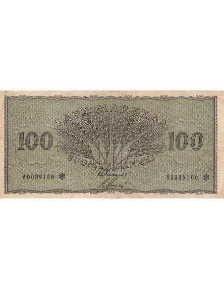 Finlande 100 Markaa - 1955 - Remplacement - P.91 100 marka 1955