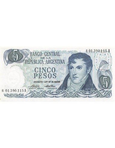 Argentine 5 Pesos - ND (1974-76) - Remplacement - P.294 5 pesos 1974