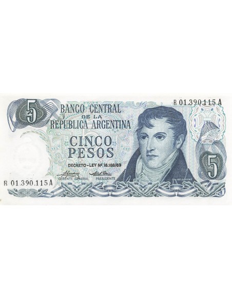 Argentine 5 Pesos - ND (1974-76) - Remplacement - P.294 5 pesos 1974