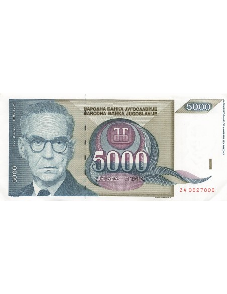 Yougoslavie 5000 Dinara - 1992 - Remplacement - P.115 5000 dinara 1992