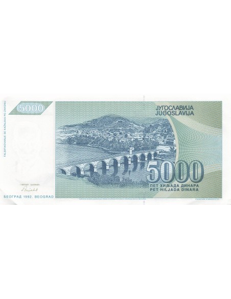 Yougoslavie 5000 Dinara - 1992 - Remplacement - P.115 5000 dinara 1992