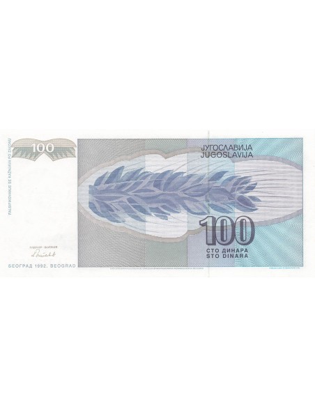 Yougoslavie 100 Dinara - 1992 - Remplacement - P.112 100 dinara 1992