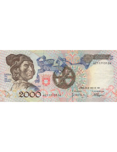 Portugal 2000 Escudos - Dias - 23-05-1991 - P.186a 2000 escudos 1991