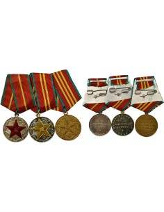 U.R.S.S. (Fédération de Russie) Lot de 3 Médailles pour Service Impeccable 1 médaille 2