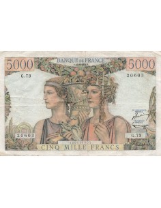 5000 Francs Terre et Mer - 16-08-1951 - Série G.73 5000 francs 1951