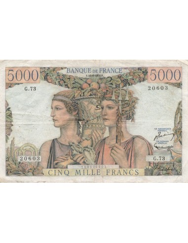 5000 Francs Terre et Mer - 16-08-1951 - Série G.73 5000 francs 1951