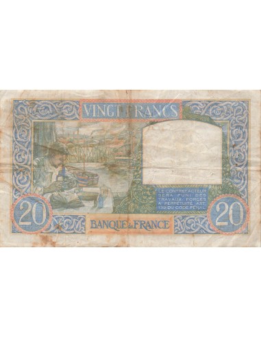 20 Francs Science et Travail - 17-10-1940 - Série U.1476 20 francs 1940