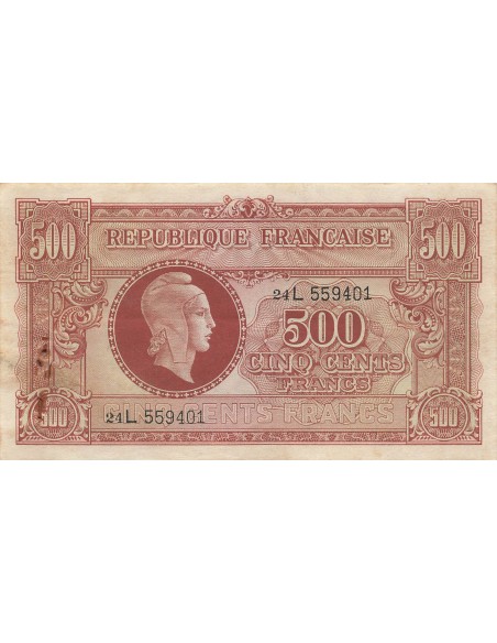 500 Francs - Marianne - 1945 - Lettre L 500 francs 1945